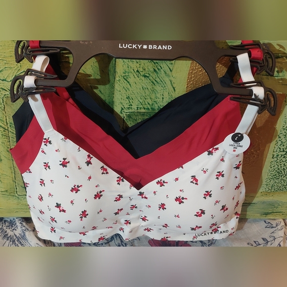 Lucky Brand Red and White Floral Bra - Picture 2 of 6